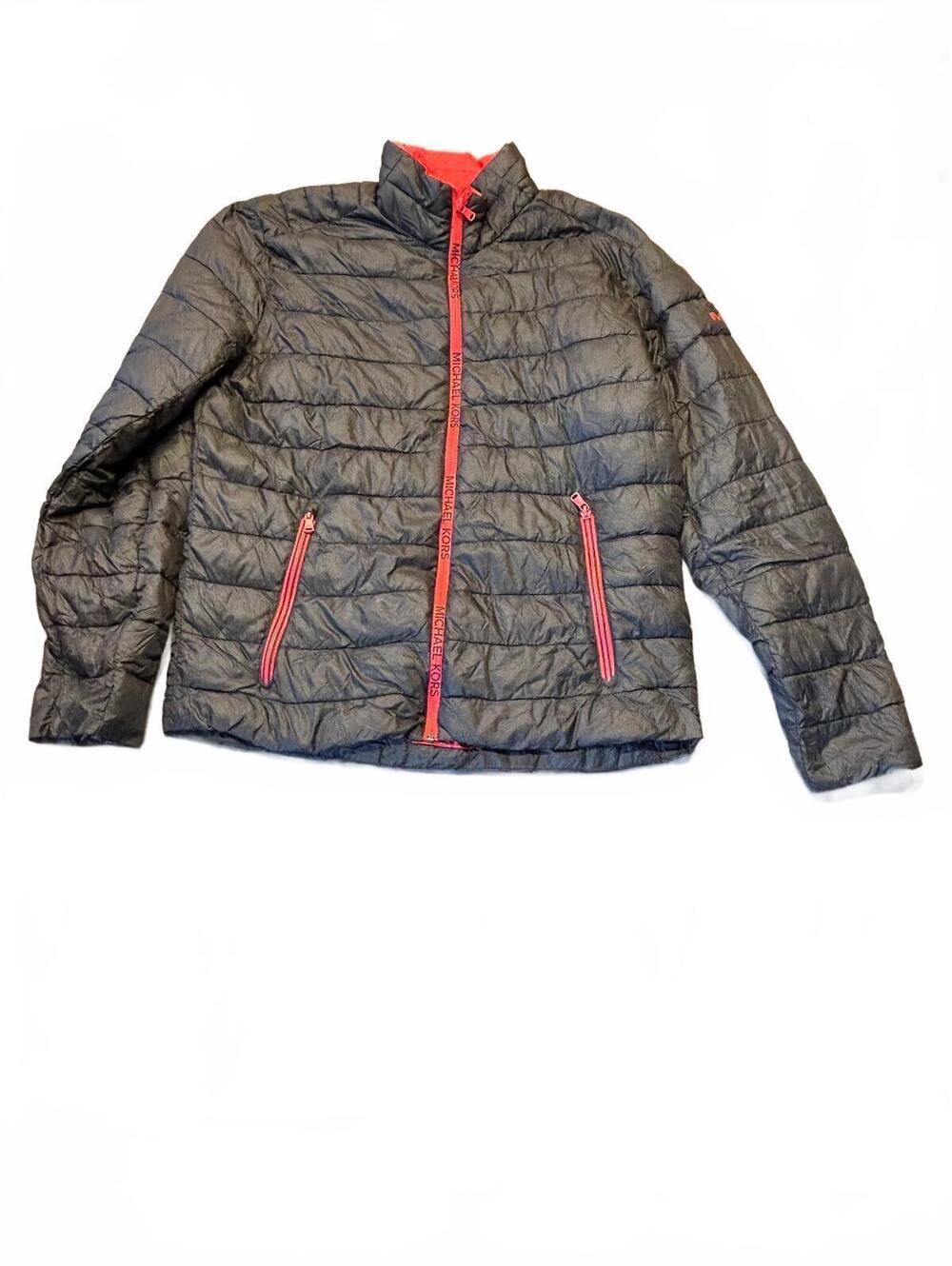 Michael Kors Black and Red Quilted Puffer Jacket Medium